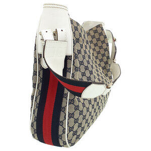 Gucci GG leather Heritage white shoulder canvas bag